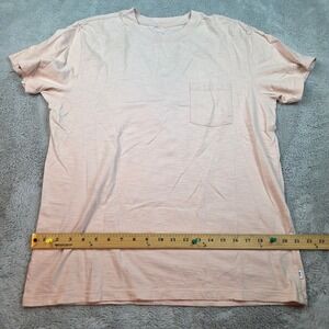 Katin Cotton T-Shirt Mens MD Short Sleeve Slub Knit Pocket Crewneck Peach Pink